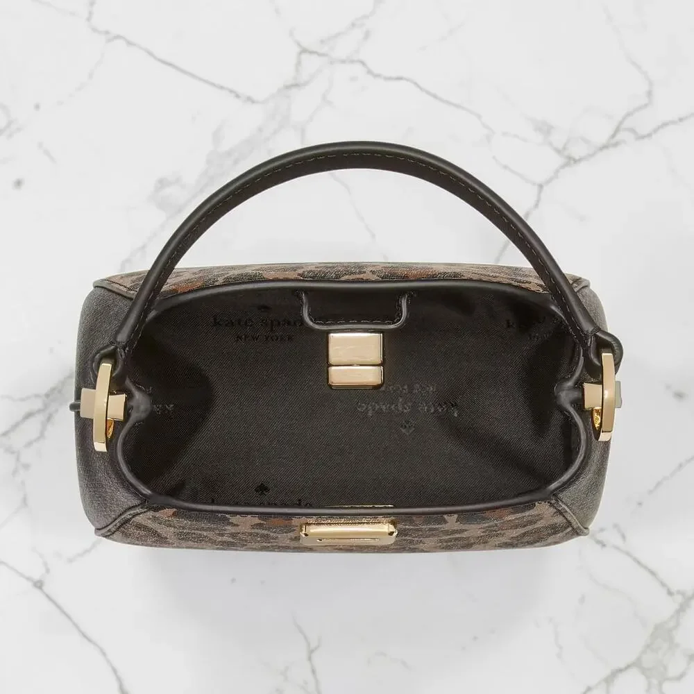 Kate Spade Phoebe Mini Top Handle Crossbody Bag Brown Multi Leopard KJ929 NWT